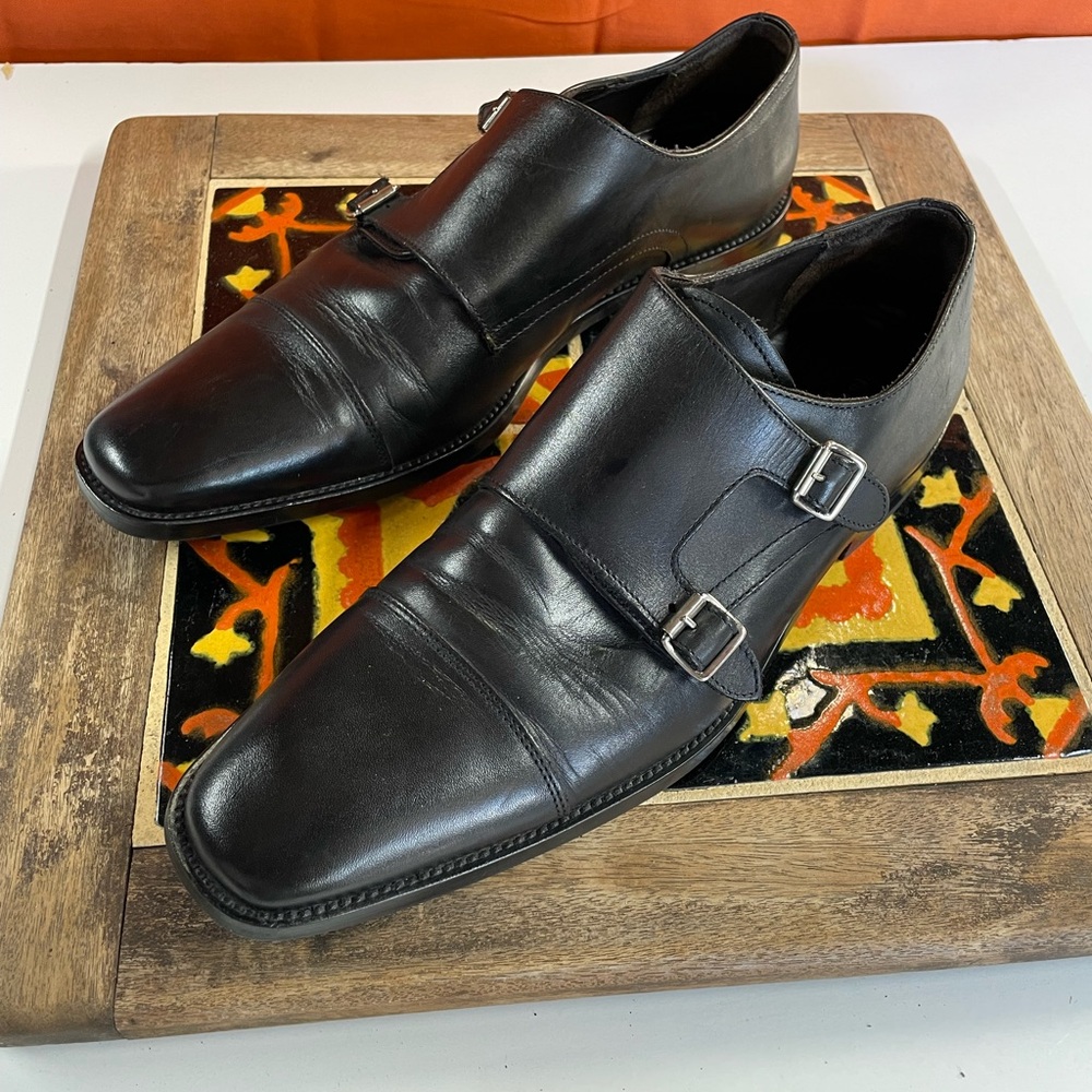 To Boot NY Adam Derrick Black Leather Double Monk Strap- great condition